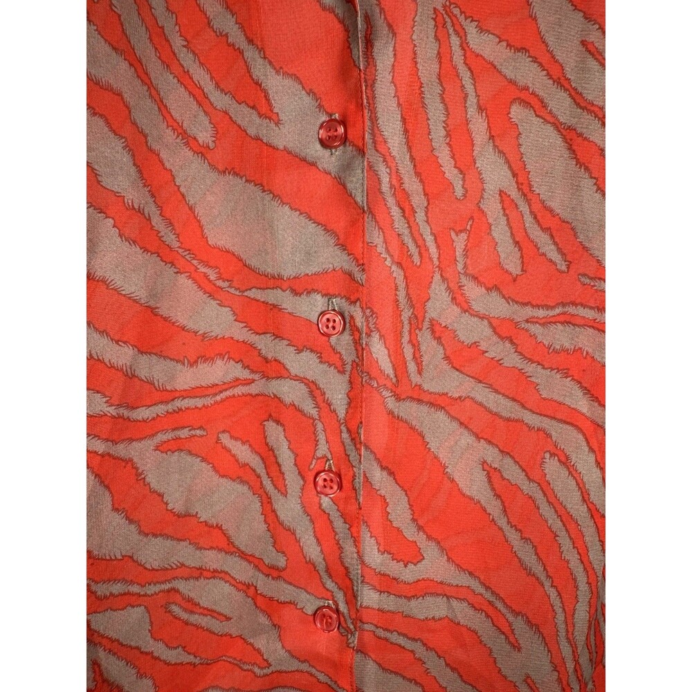 Vintage Sheer Zebra Print Button Blouse Large - Picture 6 of 7